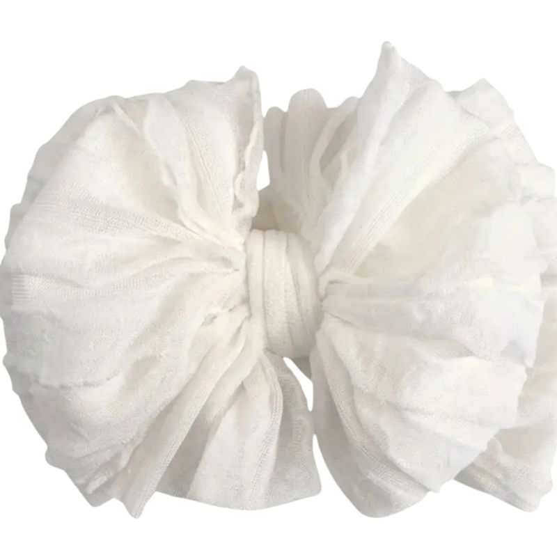 Off White Ruffled Headband