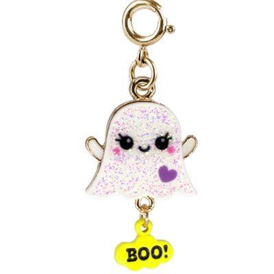 Gold Glitter Ghost Charm