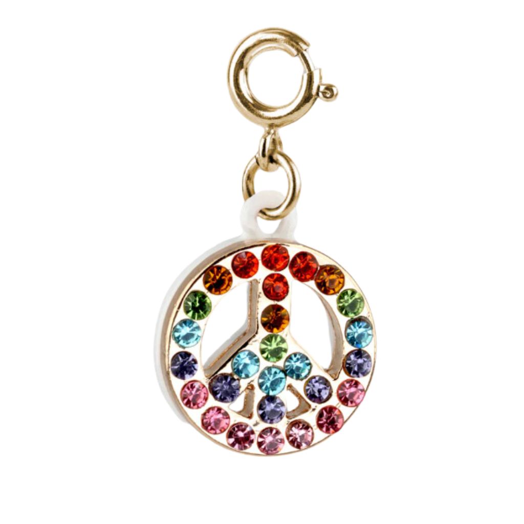 Gold Rainbow Sparkle Peace Charm