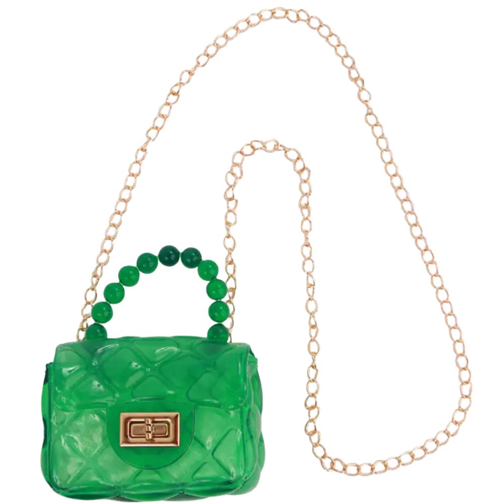 Clear Jelly Purse Green