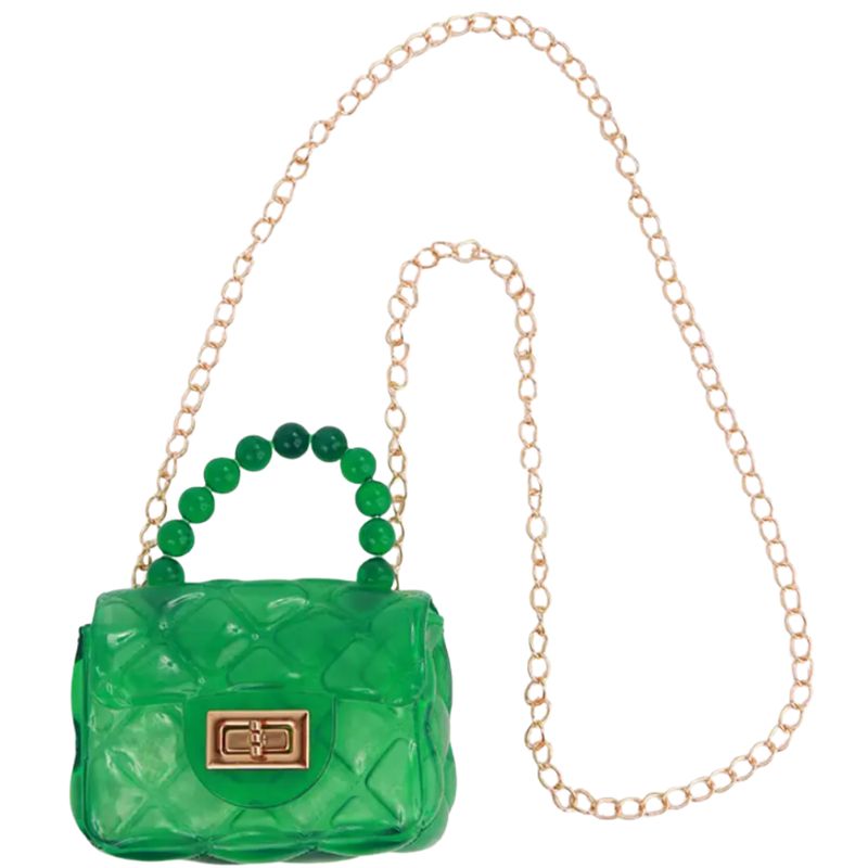 Clear Jelly Purse Green