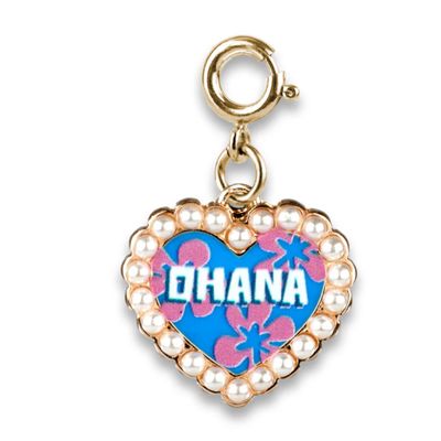 Gold Ohana Pearl Heart Charm