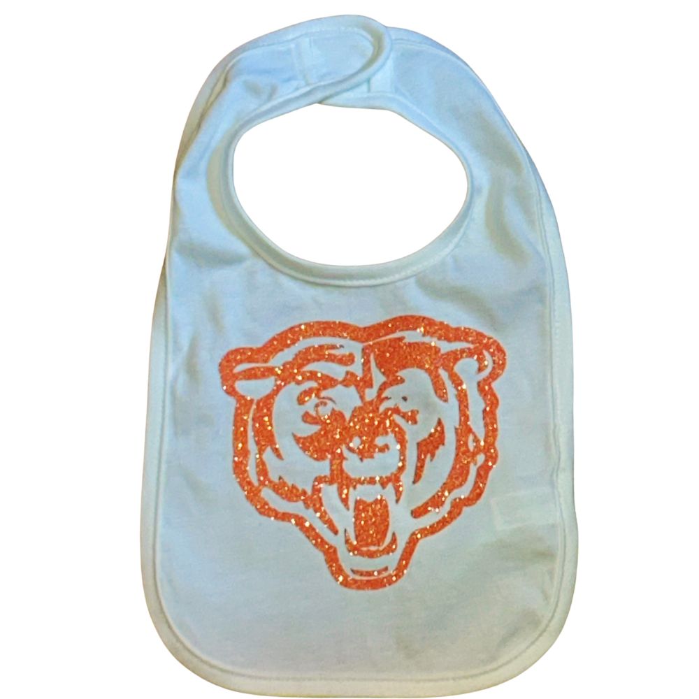 White Bears Face Glitter Bib