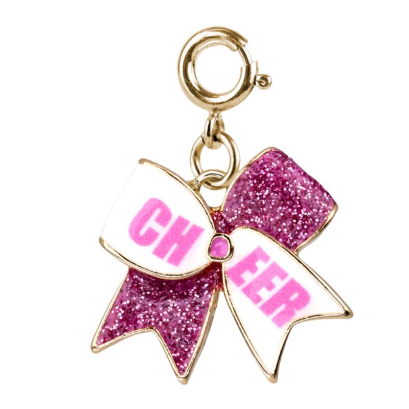 Gold Glitter Cheer Bow Charm Gold Glitter Cheer Bow Charm