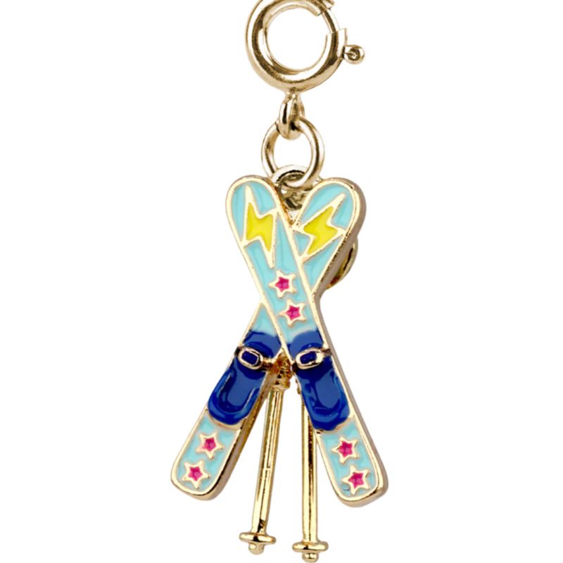 Gold Rebel Girls Skis Charm Gold Rebel Girls Skis Charm