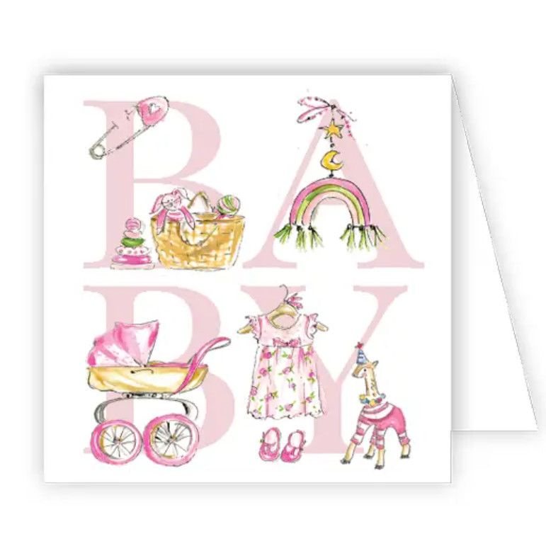 Pink Baby with Sweet Icons Card