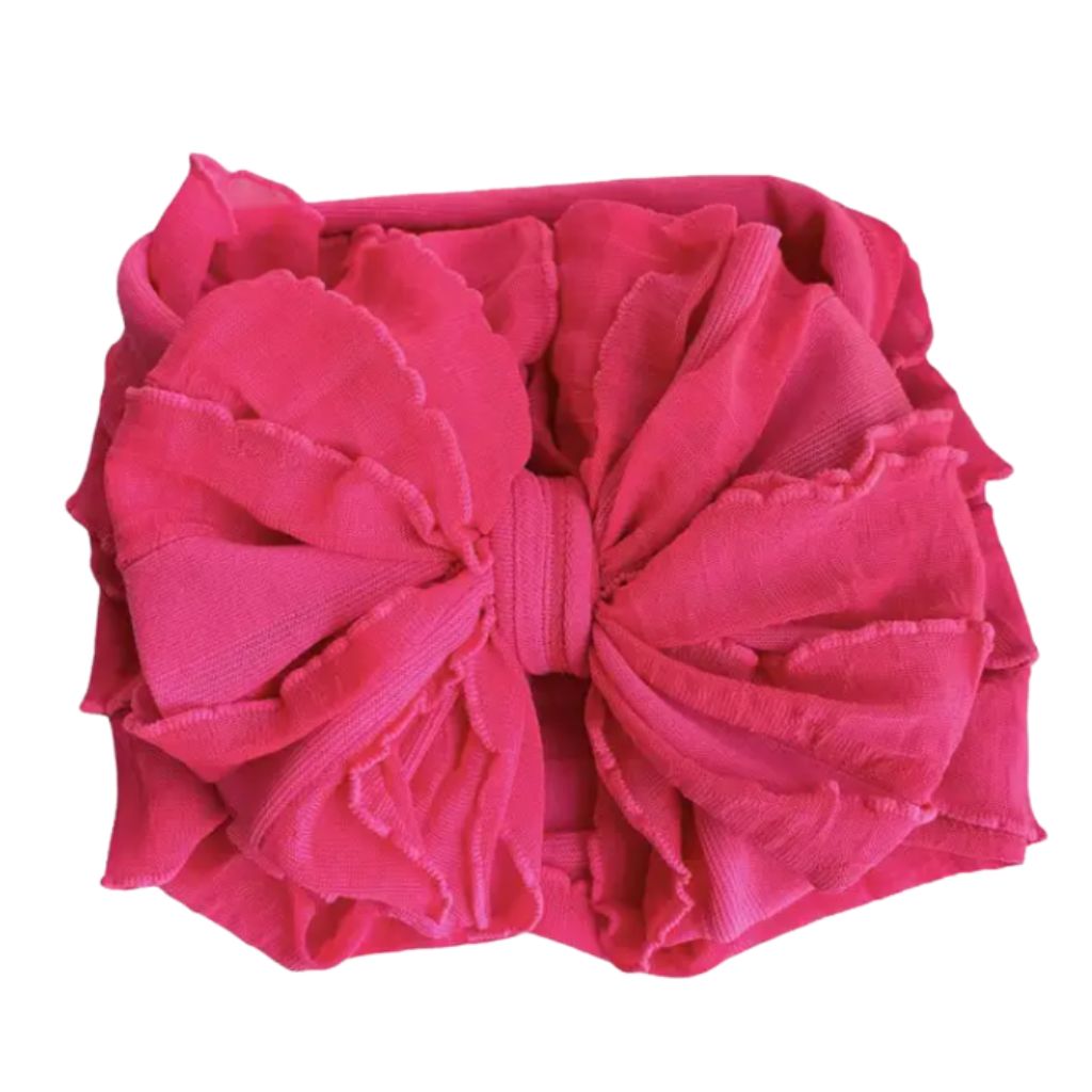 Neon Pink Ruffled Headband
