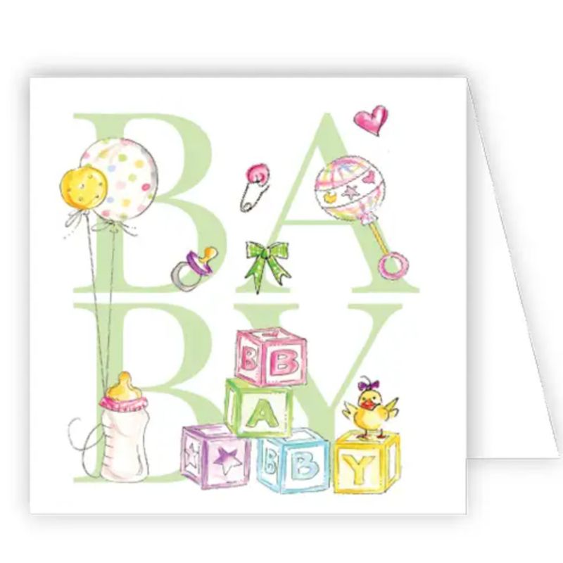 Green Baby with Sweet Icons Card