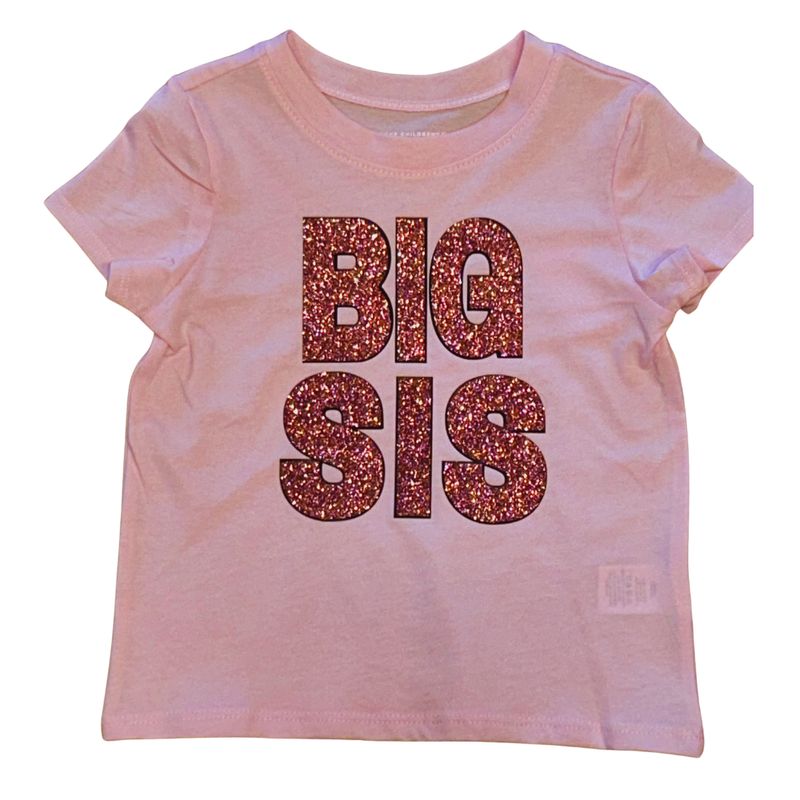 Pink Big Sis Short Sleeve Glitter