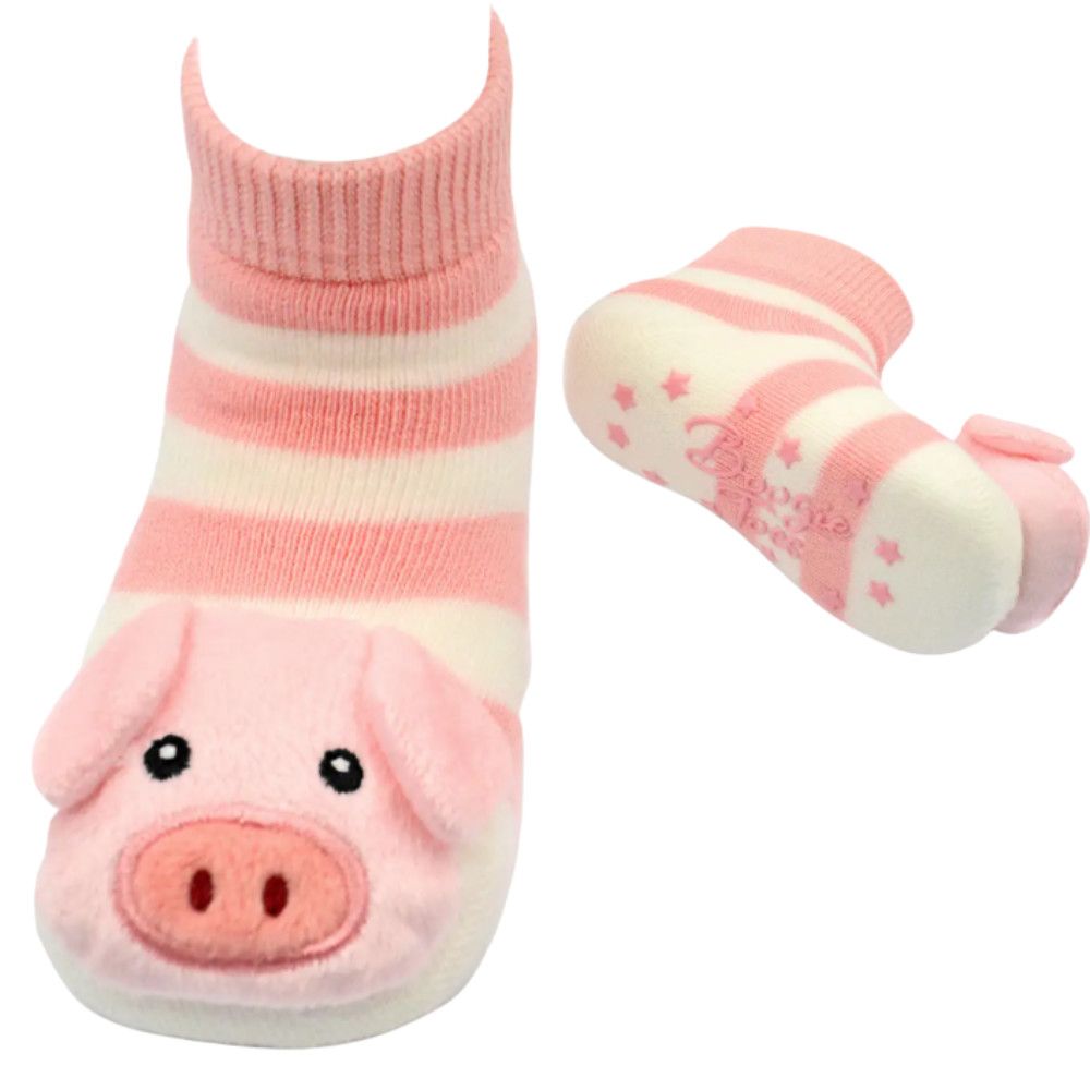 Rosie Pig Rattle Socks 0-12m
