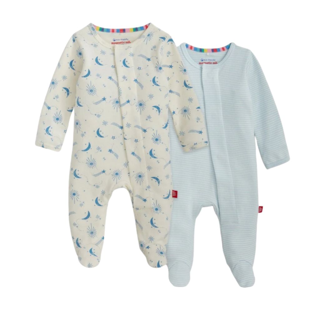 Organic Cotton Footie 2pack Moon Song