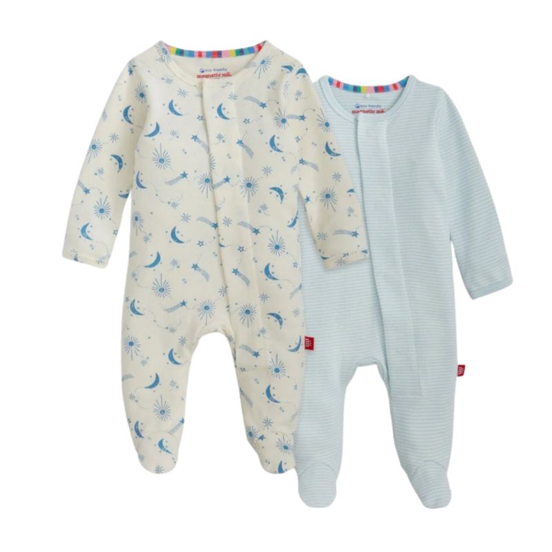 Organic Cotton Footie 2pack Moon Song