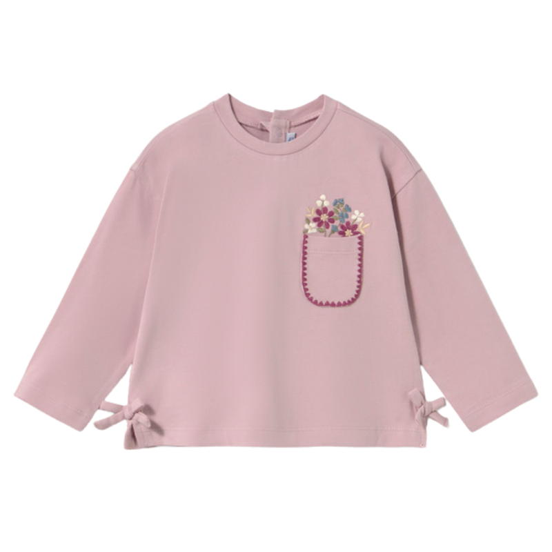 Mauve Floral Pocket Long Sleeve Shirt Mauve Floral Pocket Long Sleeve Shirt