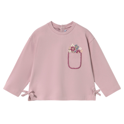 Mauve Floral Pocket Long Sleeve Shirt