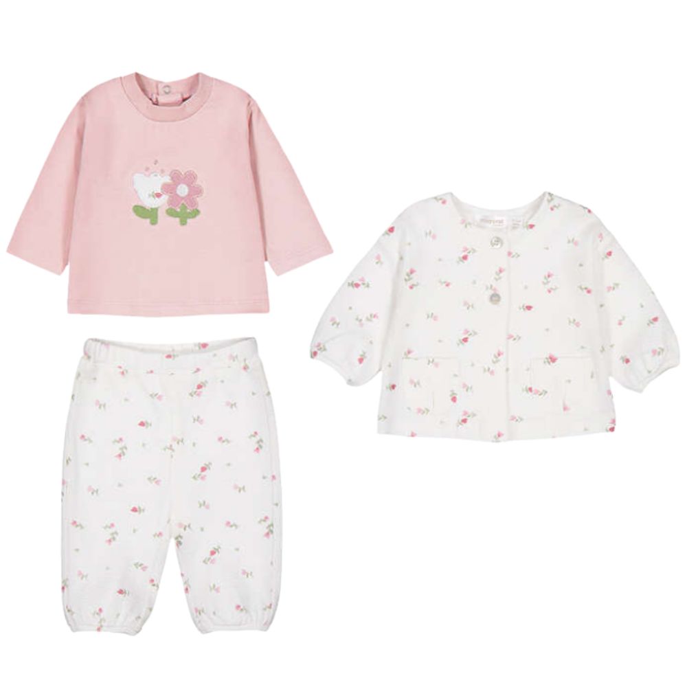 Natural 3 Piece Tracksuit Floral