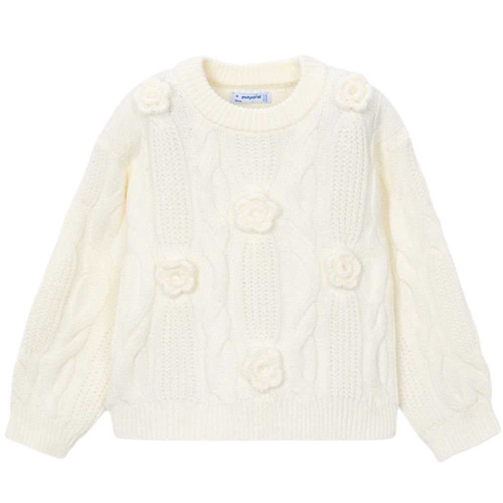 White Flower Sweater