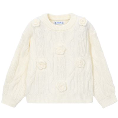 White Flower Sweater
