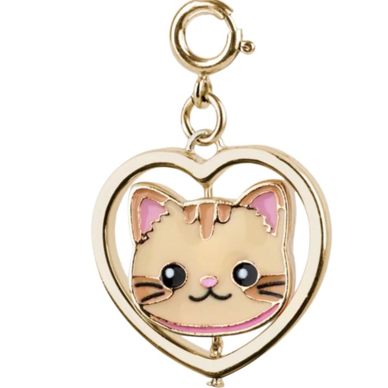 Gold Cat &amp; Dog Spinner Charm