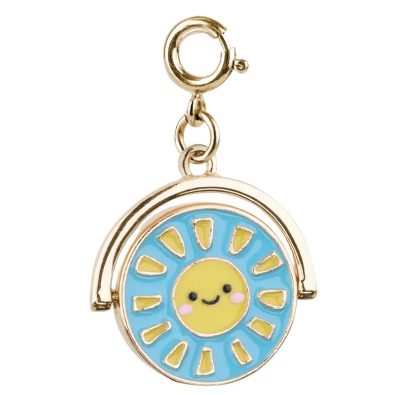 Gold Sun &amp; Moon Spinner Charm