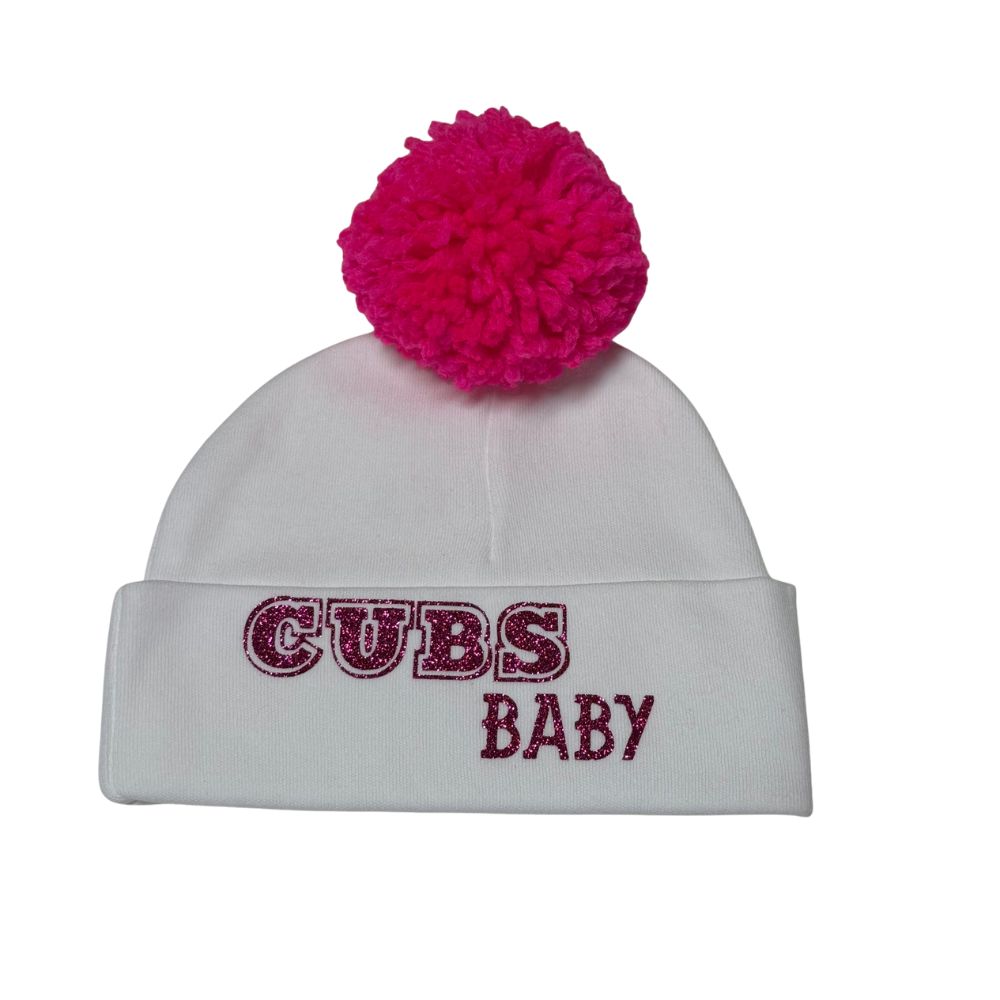 CUBS Baby Beanie with PomPom 0-6m CUBS Baby Beanie with PomPom 0-6m