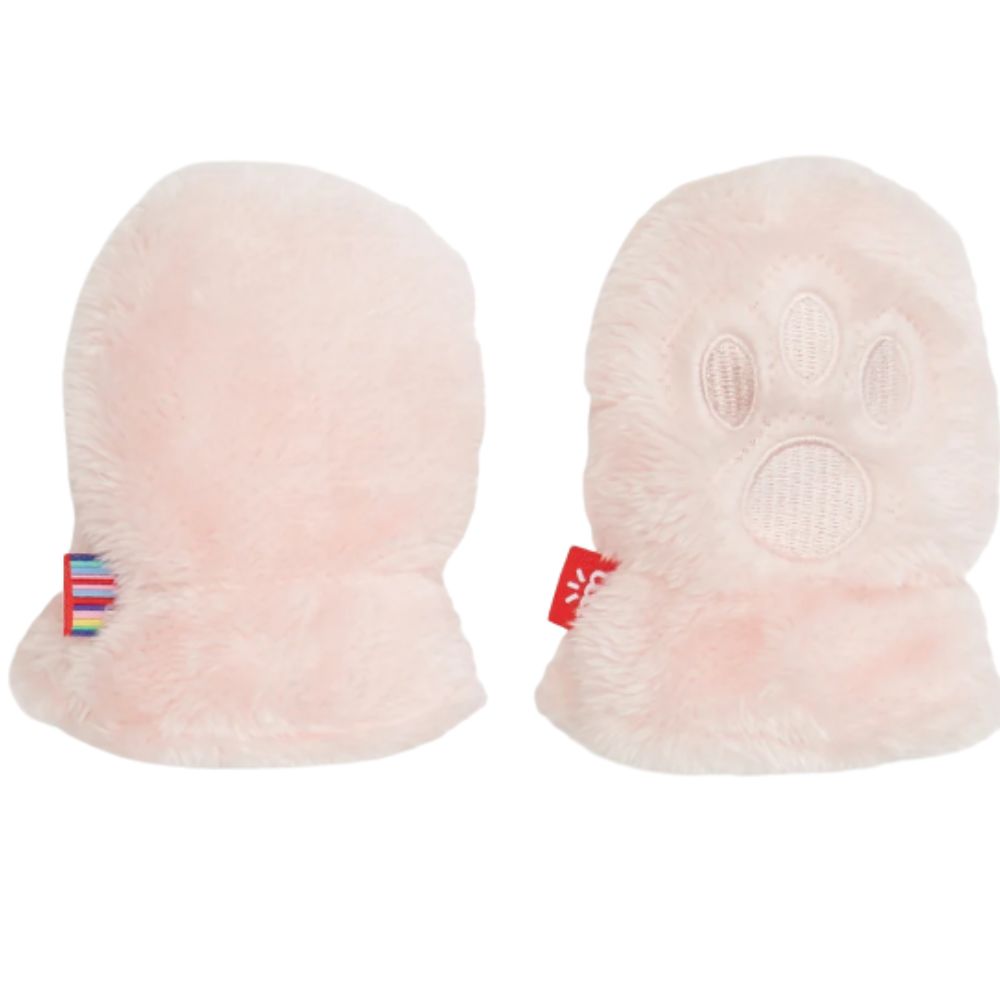 Pink Blossom Minky Bear Mittens