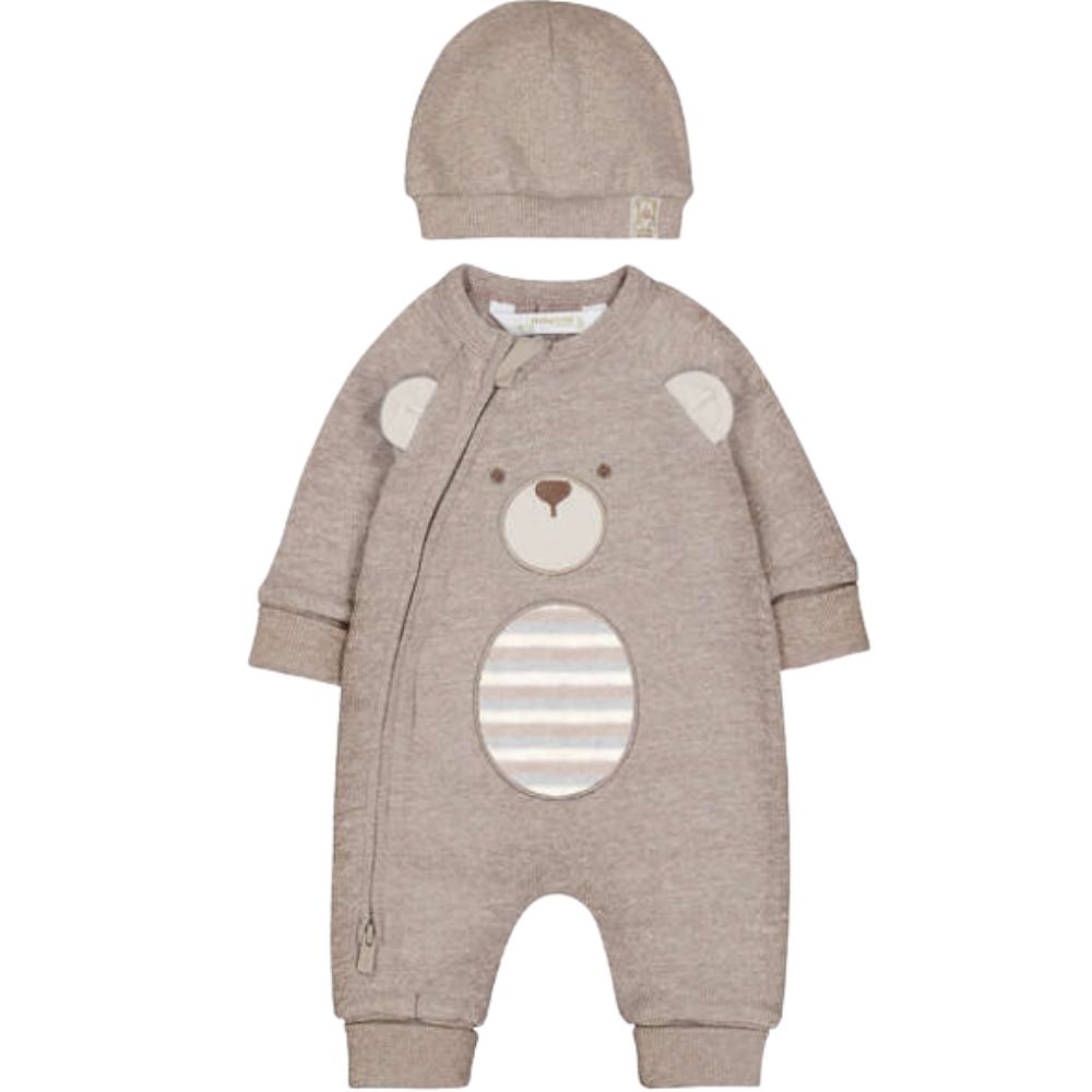 Mocha Convertible Teddy Romper and Hat