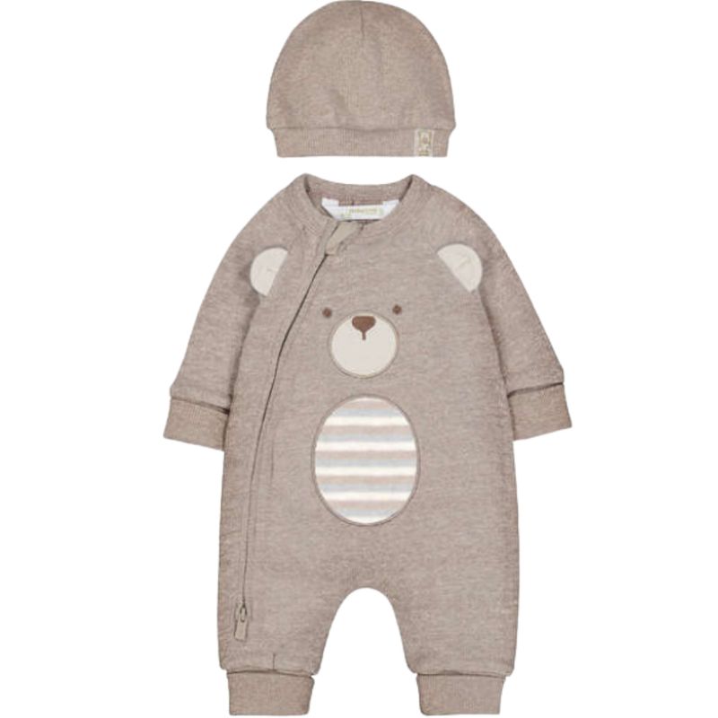 Mocha Convertible Teddy Romper and Hat