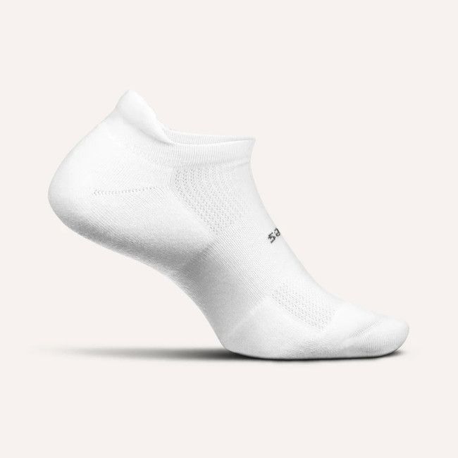 Feetures High Performance Max Cushion No Show Tab, Color: White, Size: Small
