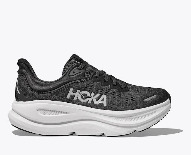 Hoka Womens Bondi 9, Color: Black/White, Size: 6.5
