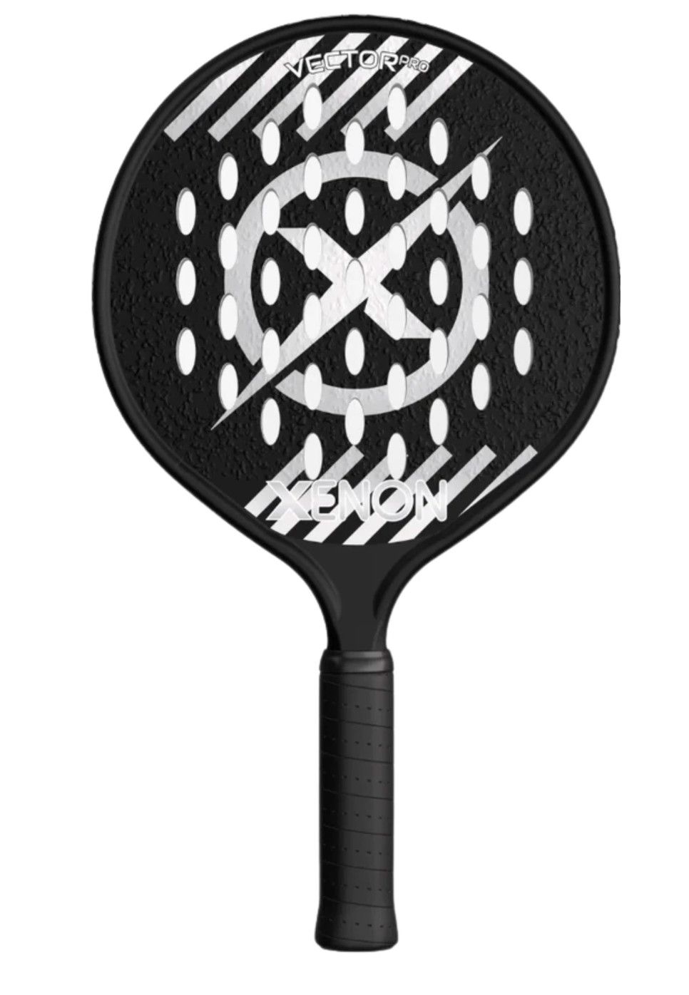 Vector Pro Spin Max V2 Platform Tennis Paddle (Black/Silver)
