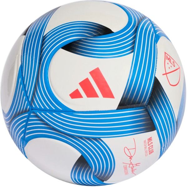 adidas MLS Club Soccer Ball, White/Blue, size 4