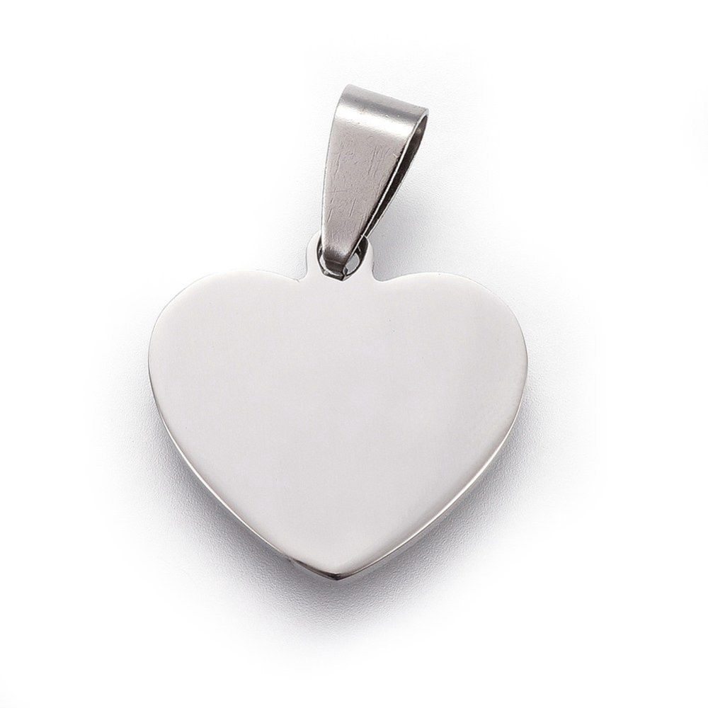 19x20 SS Heart Pendant - Polished