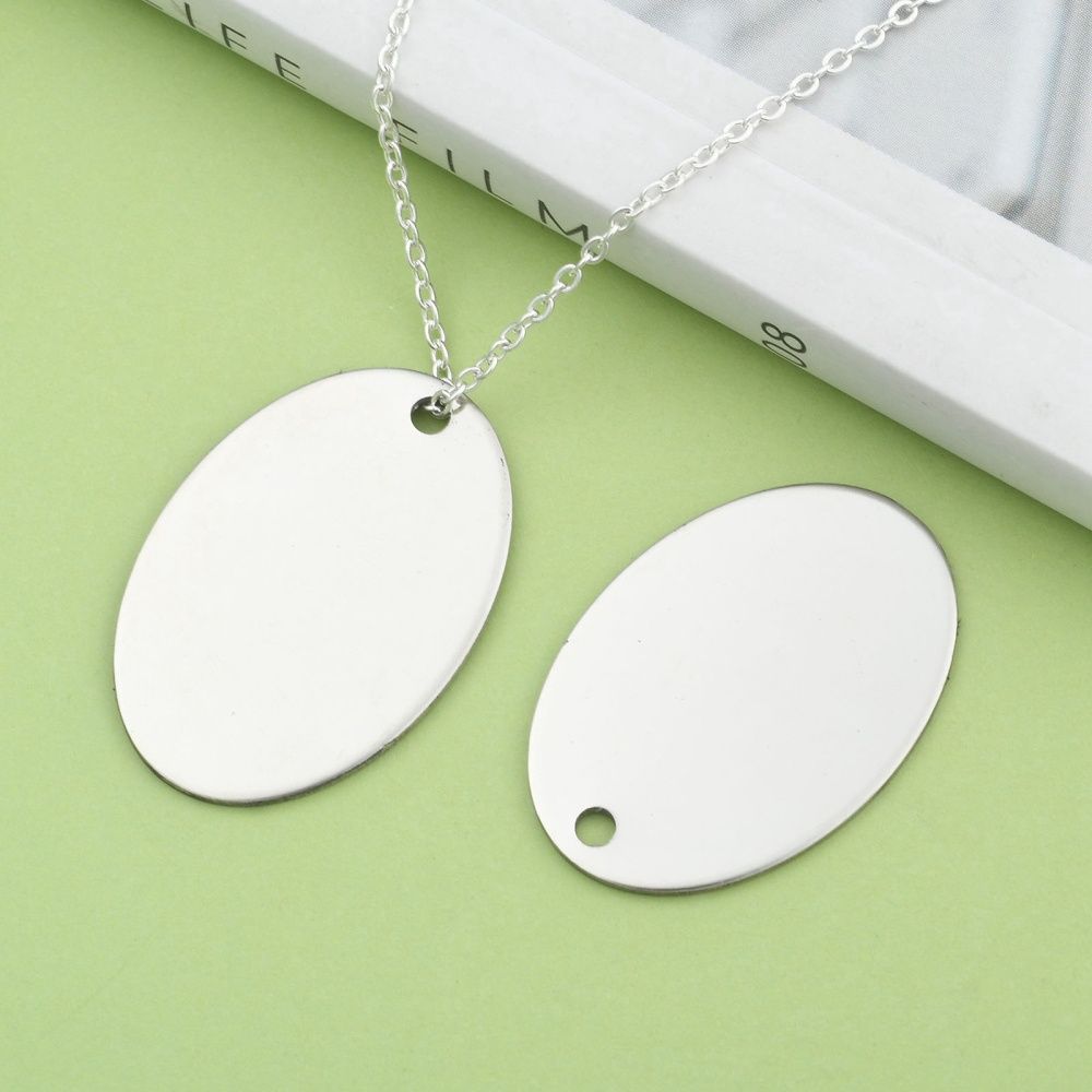 32x22 SS Oval Pendant - Polish