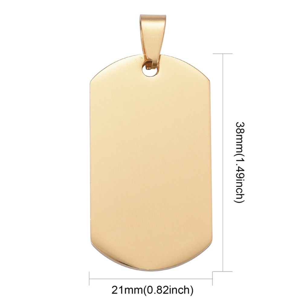 38x21 SS Rectangl Pendant Gold