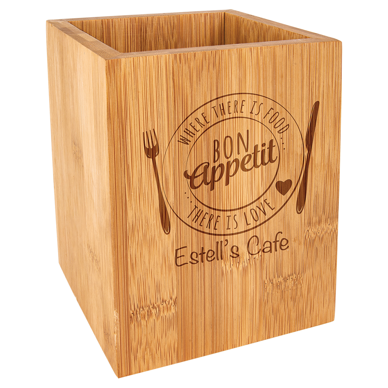 4 1/4" x 6" Bamboo Utensil Holder