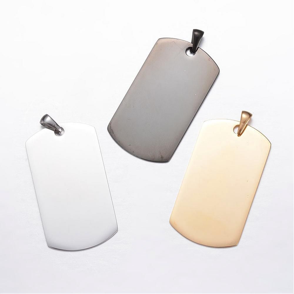 43x24 SS Rectangle Pendant - Black