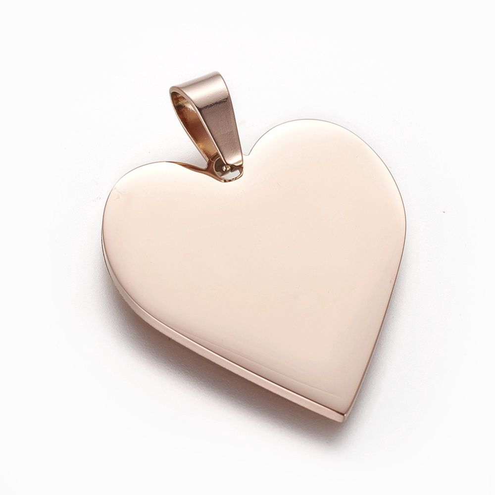 25x23 SS Heart Pendant - Rose Gold