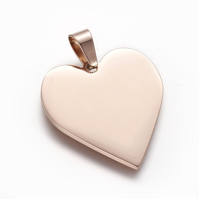 25x23 SS Heart Pendant - Rose Gold