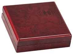 4 1/4" x 4 1/4" Rosewood Finish Medal Box