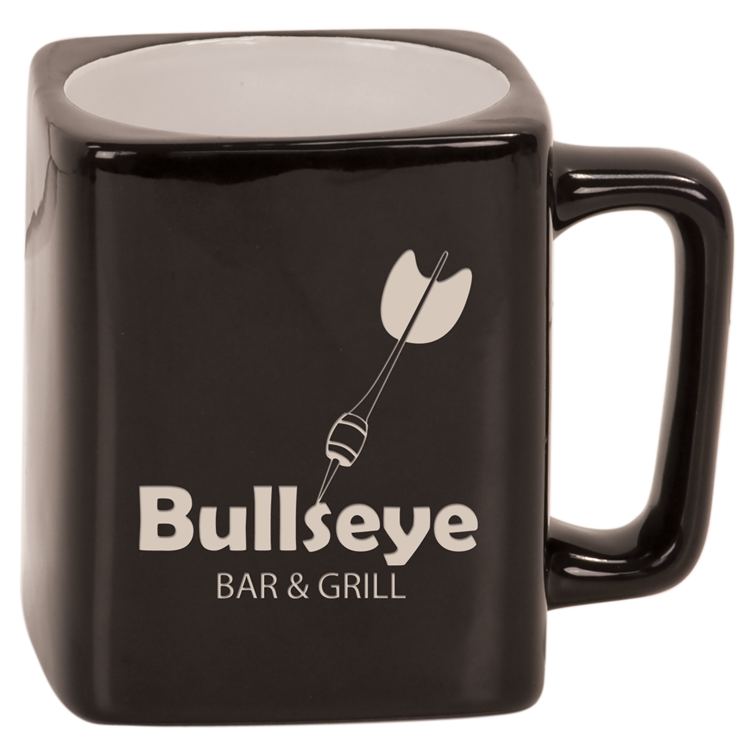8 OZ BLK SQ LASERBLE MUG