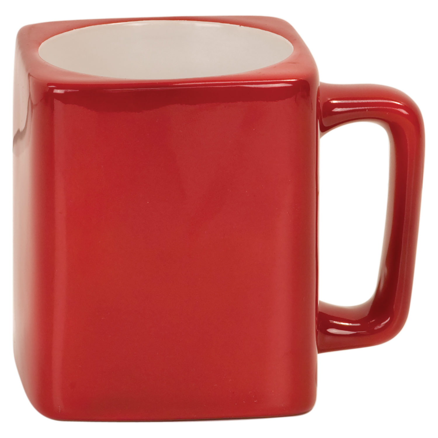 8 OZ RED SQ LASERBLE MUG