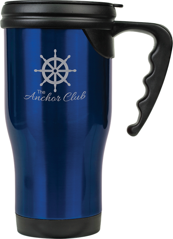 BLU LSR TRVL MUG W/HANDLE
