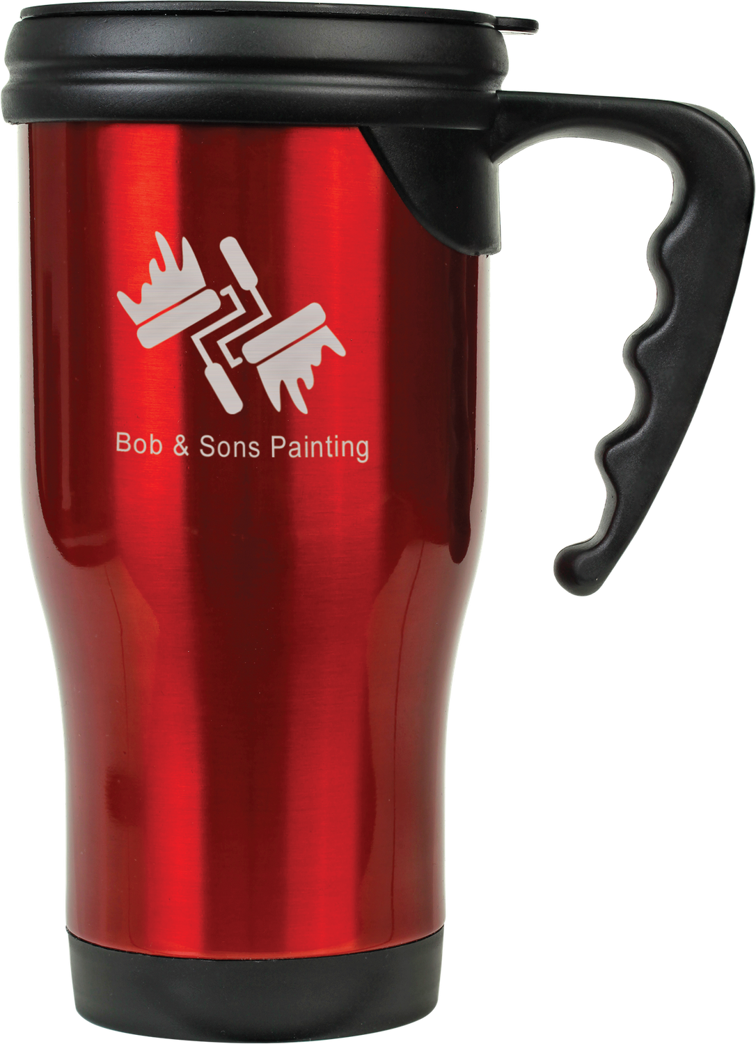 RED LSR TRVL MUG W/HANDLE