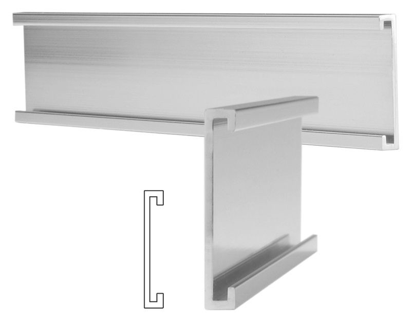 Wall Sign Holder 1" x 10" Silver
