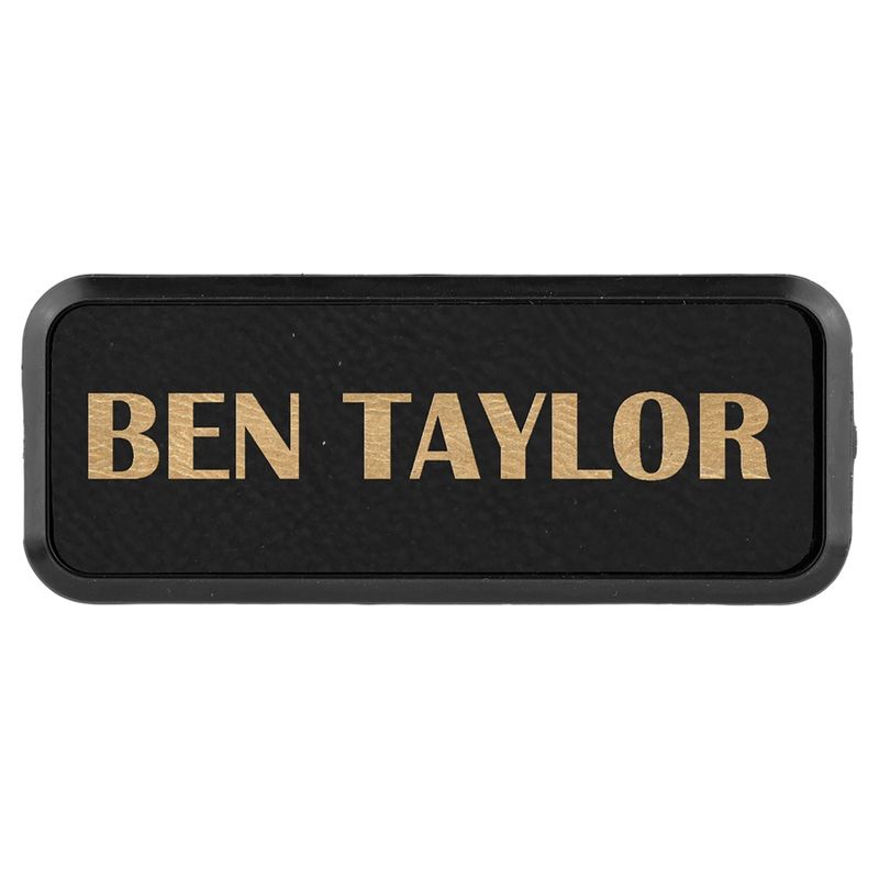 3" x 1" Laserable Leatherette Round Corner Badge &amp; Frame