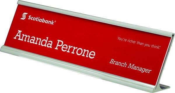 Desk Name Holder Silver
