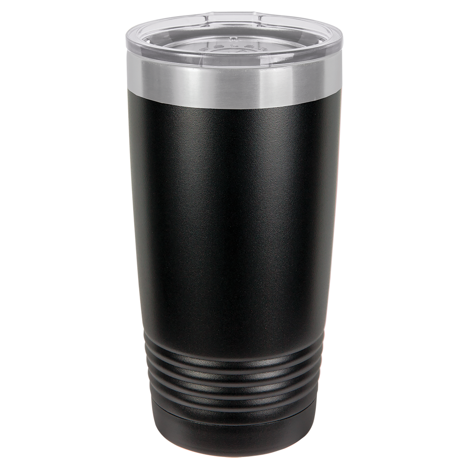 20 oz (591ml) Ringneck Tumbler, Color: Black w/Silver Ring