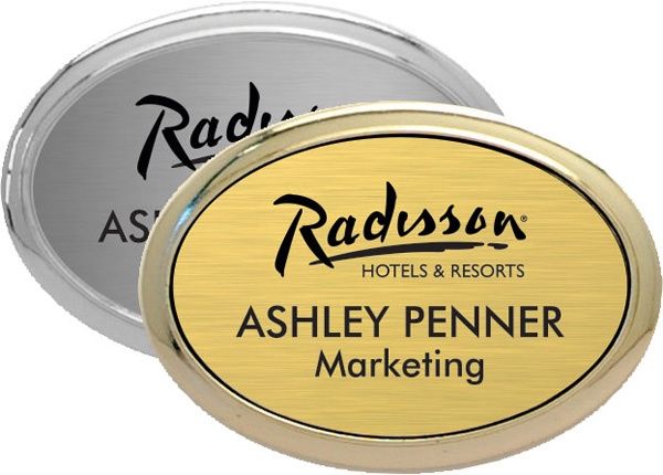 Badge Frame Oval Gold