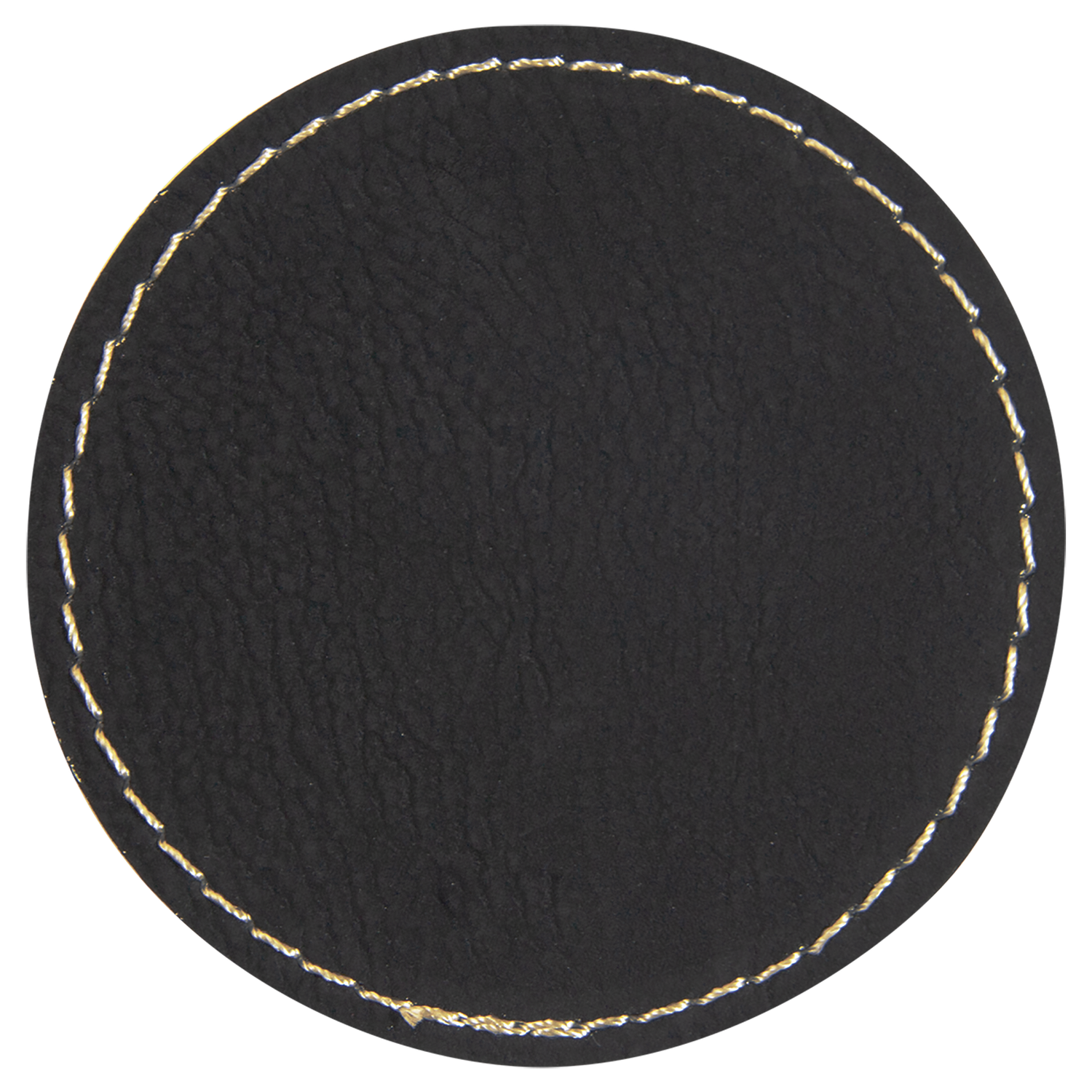 Round Leatherette Patches, Color: Black/Gold, Size: 2.5"