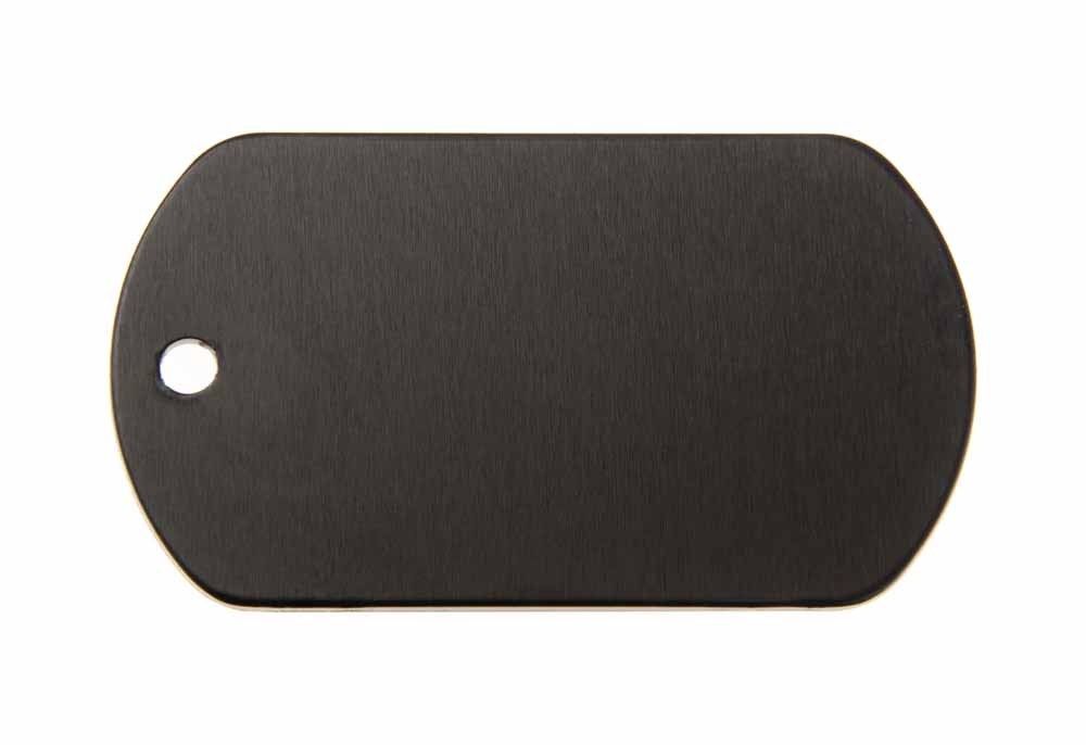 Anodized Aluminum Military Tag, Color: Black